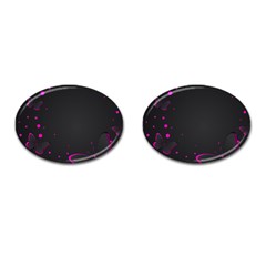 Butterflies, Abstract Design, Pink Black Cufflinks (oval) by nateshop