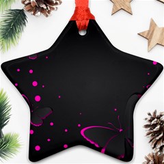 Butterflies, Abstract Design, Pink Black Star Ornament (two Sides) by nateshop