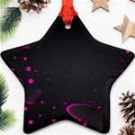 Butterflies, Abstract Design, Pink Black Star Ornament (Two Sides) Back