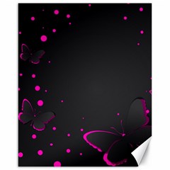 Butterflies, Abstract Design, Pink Black Canvas 16  X 20  by nateshop