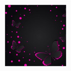 Butterflies, Abstract Design, Pink Black Medium Glasses Cloth (2 Sides) by nateshop