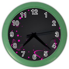 Butterflies, Abstract Design, Pink Black Color Wall Clock by nateshop