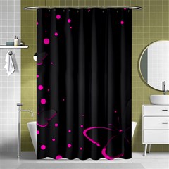 Butterflies, Abstract Design, Pink Black Shower Curtain 48  X 72  (small)  by nateshop