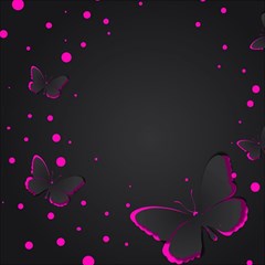 Butterflies, Abstract Design, Pink Black Play Mat (square) by nateshop