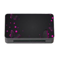 Butterflies, Abstract Design, Pink Black Memory Card Reader With Cf by nateshop