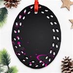 Butterflies, Abstract Design, Pink Black Ornament (Oval Filigree) Front