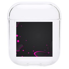 Butterflies, Abstract Design, Pink Black Hard Pc Airpods 1/2 Case by nateshop