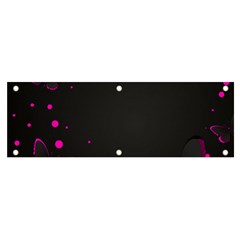 Butterflies, Abstract Design, Pink Black Banner And Sign 6  X 2  by nateshop