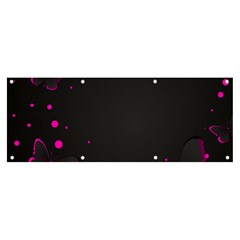 Butterflies, Abstract Design, Pink Black Banner And Sign 8  X 3 