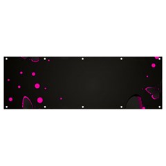 Butterflies, Abstract Design, Pink Black Banner And Sign 12  X 4 