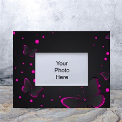 Butterflies, Abstract Design, Pink Black White Tabletop Photo Frame 4 x6  by nateshop