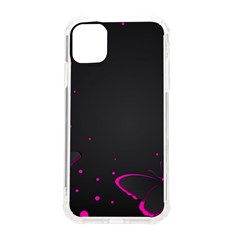 Butterflies, Abstract Design, Pink Black Iphone 11 Tpu Uv Print Case by nateshop