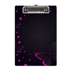 Butterflies, Abstract Design, Pink Black A5 Acrylic Clipboard by nateshop