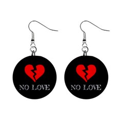 No Love, Broken, Emotional, Heart, Hope Mini Button Earrings by nateshop