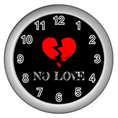 No Love, Broken, Emotional, Heart, Hope Wall Clock (silver) by nateshop