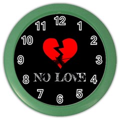 No Love, Broken, Emotional, Heart, Hope Color Wall Clock by nateshop