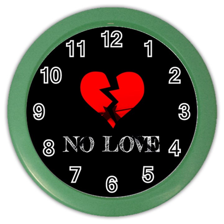 No Love, Broken, Emotional, Heart, Hope Color Wall Clock