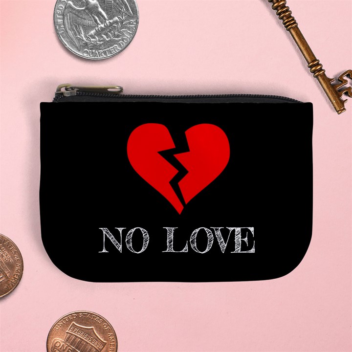 No Love, Broken, Emotional, Heart, Hope Mini Coin Purse