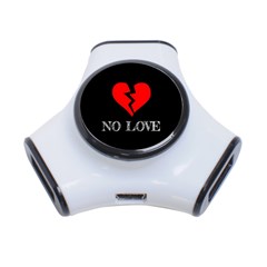 No Love, Broken, Emotional, Heart, Hope 3-port Usb Hub by nateshop