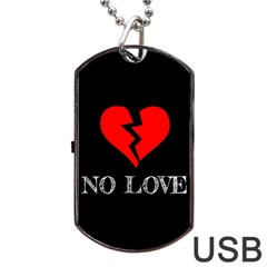 No Love, Broken, Emotional, Heart, Hope Dog Tag Usb Flash (one Side) by nateshop