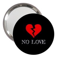 No Love, Broken, Emotional, Heart, Hope 3  Handbag Mirrors by nateshop