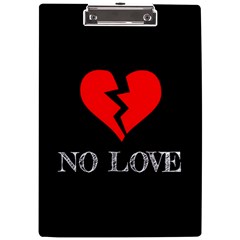 No Love, Broken, Emotional, Heart, Hope A4 Acrylic Clipboard by nateshop