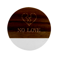 No Love, Broken, Emotional, Heart, Hope Marble Wood Coaster (round)