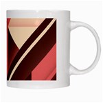 Retro Abstract Background, Brown-pink Geometric Background White Mug Right