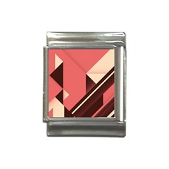 Retro Abstract Background, Brown-pink Geometric Background Italian Charm (13mm) by nateshop