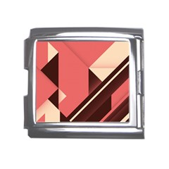 Retro Abstract Background, Brown-pink Geometric Background Mega Link Italian Charm (18mm) by nateshop