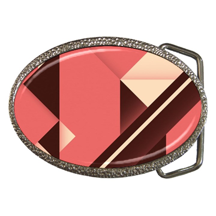 Retro Abstract Background, Brown-pink Geometric Background Belt Buckles