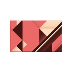 Retro Abstract Background, Brown-pink Geometric Background Sticker (rectangular)