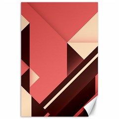 Retro Abstract Background, Brown-pink Geometric Background Canvas 24  X 36  by nateshop