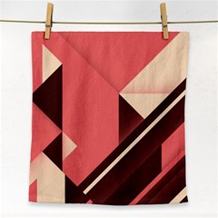 Retro Abstract Background, Brown-pink Geometric Background Face Towel by nateshop