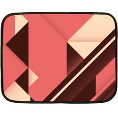 Retro Abstract Background, Brown-pink Geometric Background Two Sides Fleece Blanket (mini) by nateshop