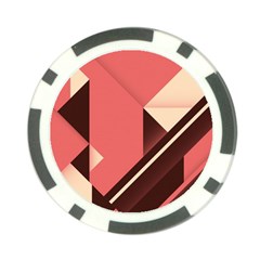 Retro Abstract Background, Brown-pink Geometric Background Poker Chip Card Guard (10 Pack) by nateshop