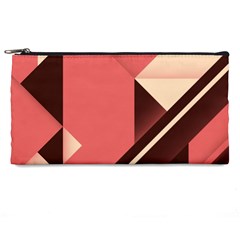 Retro Abstract Background, Brown-pink Geometric Background Pencil Case by nateshop