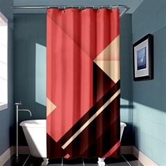 Retro Abstract Background, Brown-pink Geometric Background Shower Curtain 36  X 72  (stall)  by nateshop