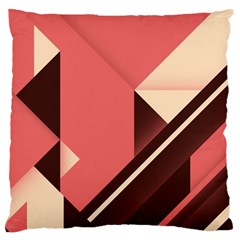 Retro Abstract Background, Brown-pink Geometric Background Standard Premium Plush Fleece Cushion Case (one Side)