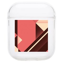 Retro Abstract Background, Brown-pink Geometric Background Soft Tpu Airpods 1/2 Case by nateshop