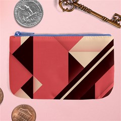 Retro Abstract Background, Brown-pink Geometric Background Large Coin Purse by nateshop