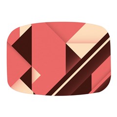 Retro Abstract Background, Brown-pink Geometric Background Mini Square Pill Box by nateshop