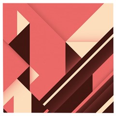 Retro Abstract Background, Brown-pink Geometric Background Wooden Puzzle Square by nateshop