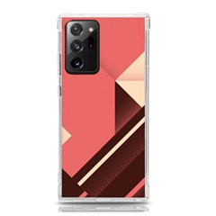 Retro Abstract Background, Brown-pink Geometric Background Samsung Galaxy Note 20 Ultra Tpu Uv Case by nateshop