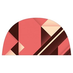 Retro Abstract Background, Brown-pink Geometric Background Anti Scalding Pot Cap by nateshop