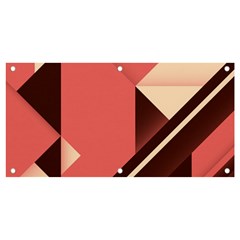 Retro Abstract Background, Brown-pink Geometric Background Banner And Sign 4  X 2  by nateshop