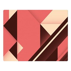 Retro Abstract Background, Brown-pink Geometric Background Premium Plush Fleece Blanket (large) by nateshop