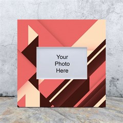 Retro Abstract Background, Brown-pink Geometric Background White Box Photo Frame 4  X 6  by nateshop