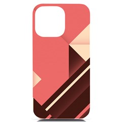 Retro Abstract Background, Brown-pink Geometric Background Iphone 14 Pro Max Black Uv Print Case by nateshop