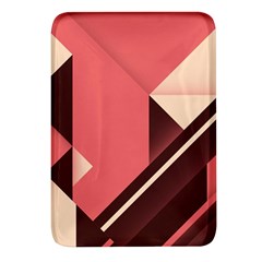 Retro Abstract Background, Brown-pink Geometric Background Rectangular Glass Fridge Magnet (4 Pack) by nateshop